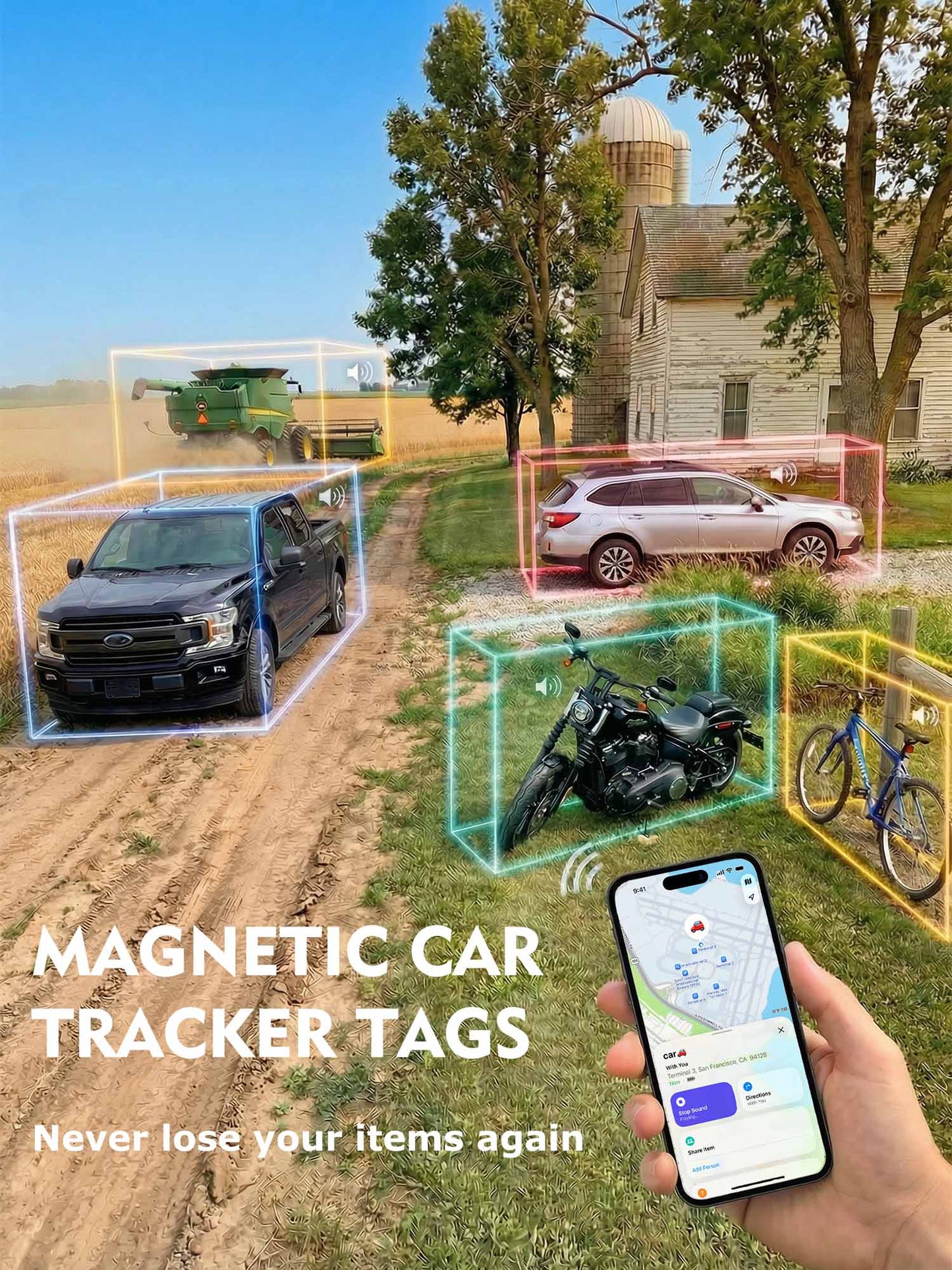 Air Tracker Tag Hidden Magnetic Finder | No Monthly Fee | 5-Year Battery | Works with Apple Find My Single Black