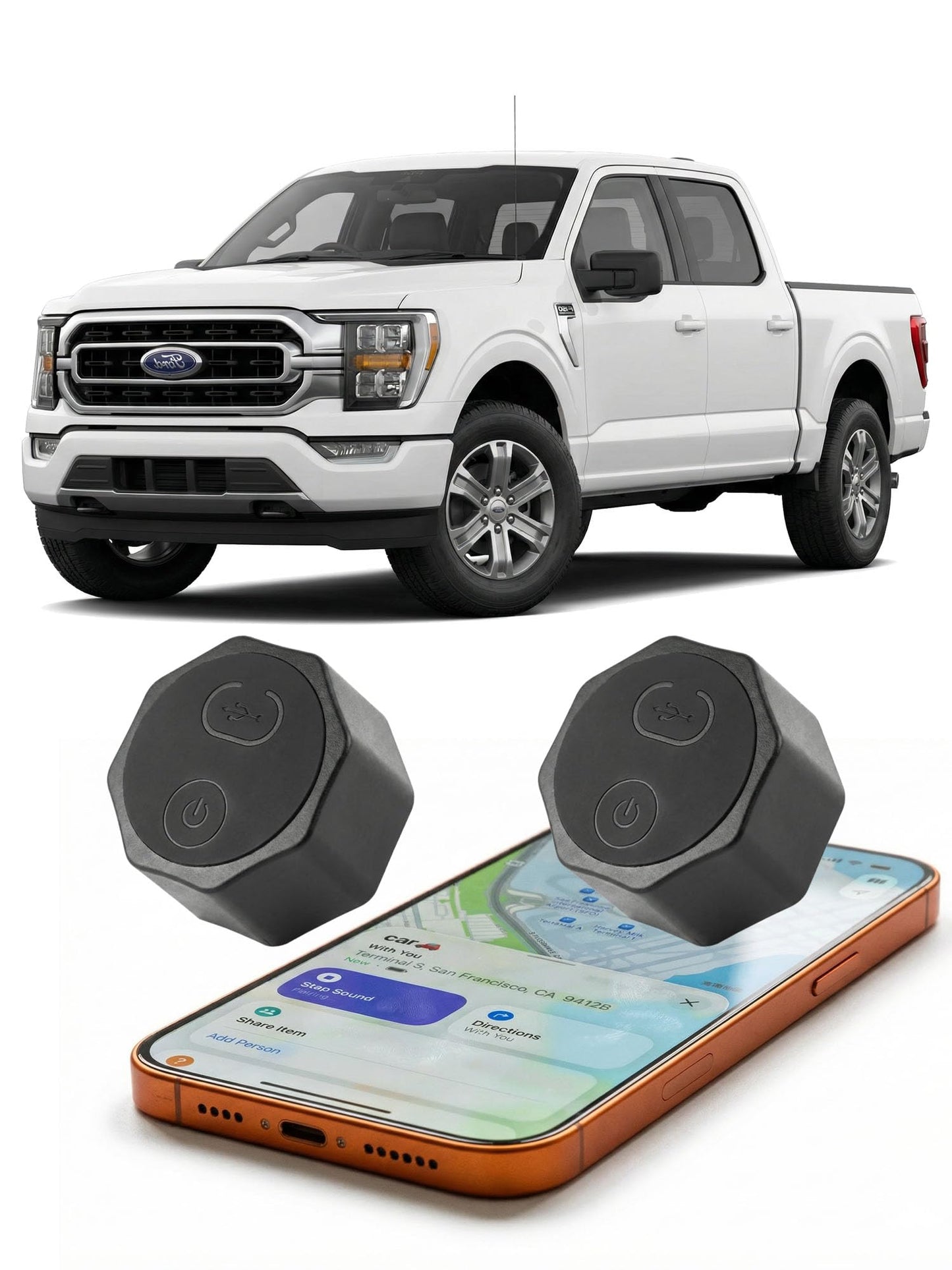 Air Tracker Tag Hidden Magnetic Finder | No Monthly Fee | 5-Year Battery | Works with Apple Find My 2Pack Black