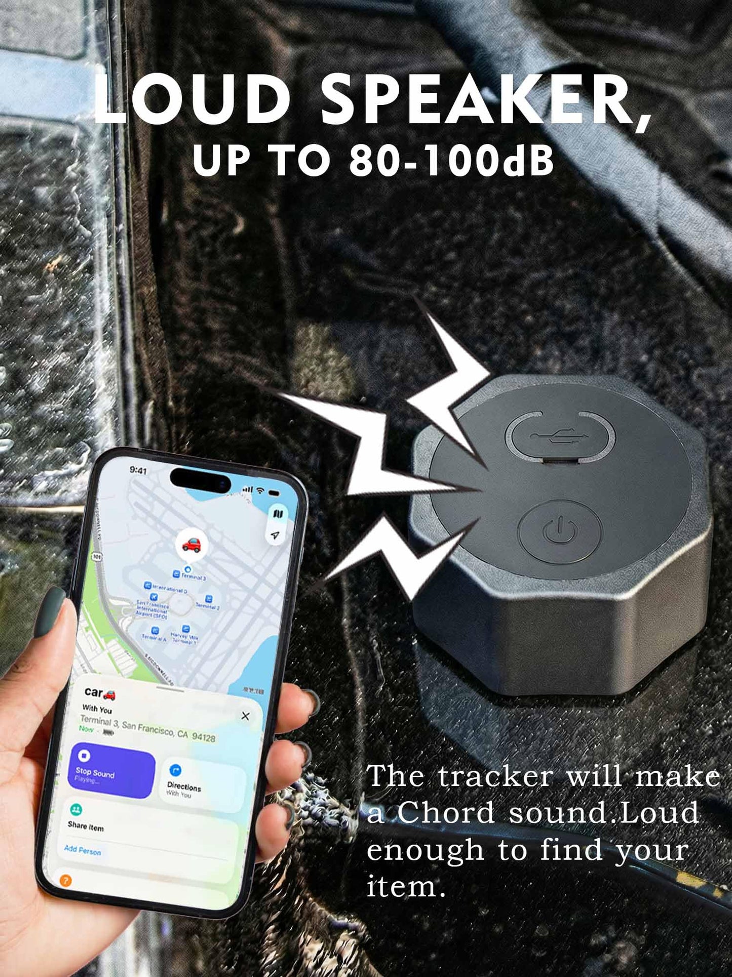 Air Tracker Tag Hidden Magnetic Finder | No Monthly Fee | 5-Year Battery | Works with Apple Find My 2Pack Black